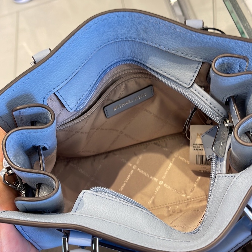 Michael Kors Hamilton Small Satchel Shoulder Crossbody Bag COLOR: Pale Blue - Picture 11 of 16